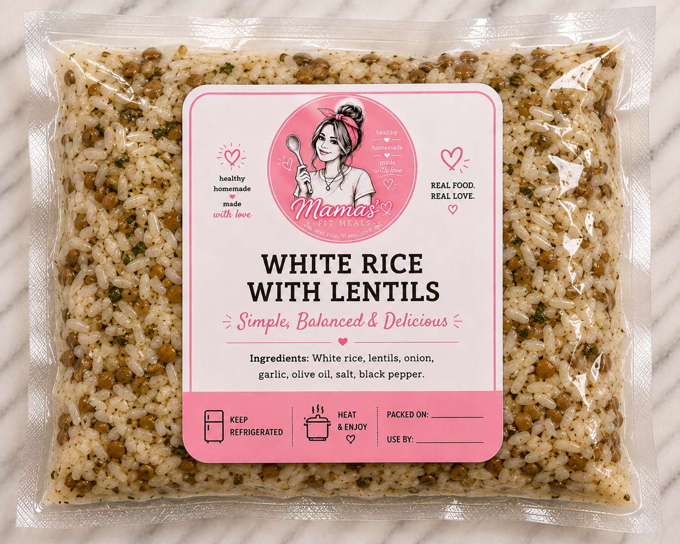 White Rice with lentils