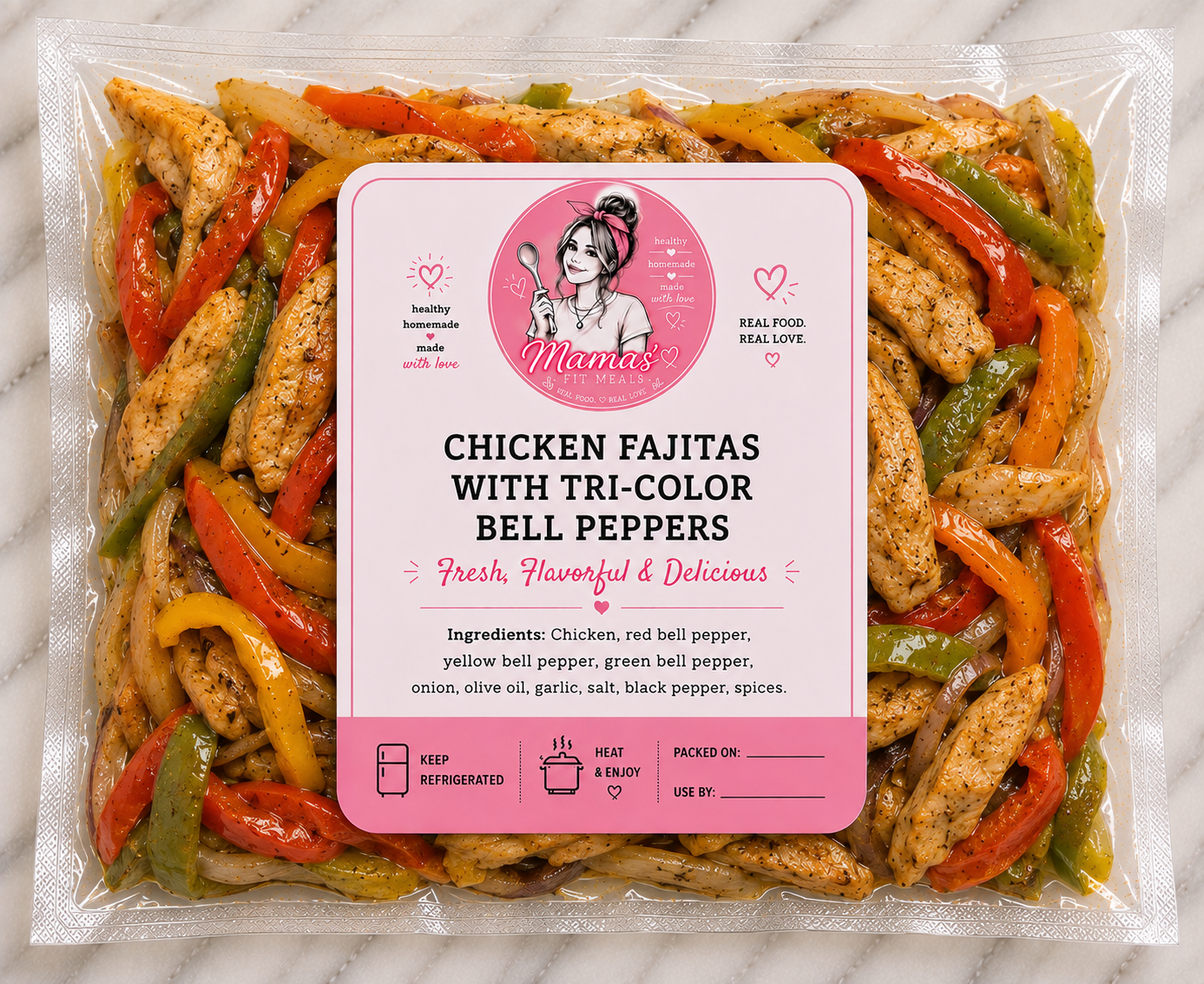 Chicken Fajita with tri-color Bell Peppers